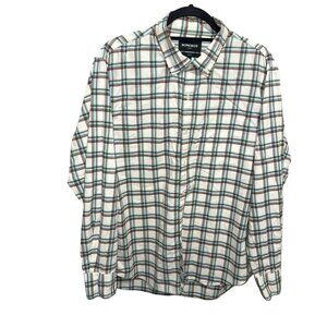 Bonobos Shirt Mens XLarge Slim Fit White Blue Plaid Button Up Long Sleeve